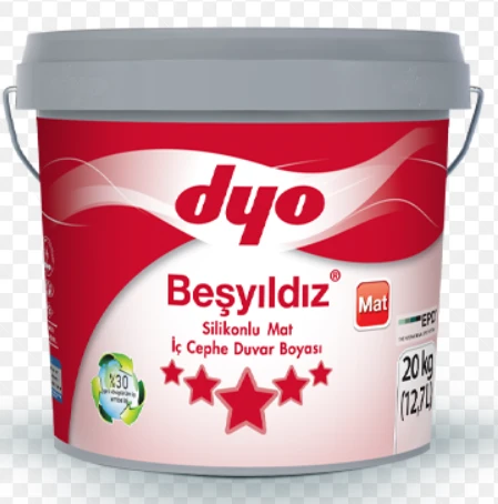 DYO İÇ CEPHE BEŞ YILDIZ SİLİKONLU MAT DUVAR BOYASI 20 KG 